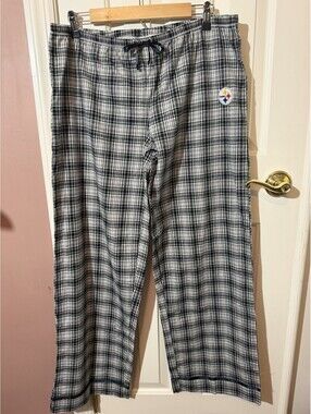 NFL For Her Pittsburgh Steelers Plaid Pajama Pants Womens Large Cotton